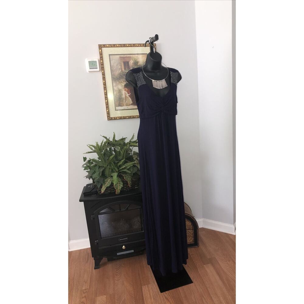 Women's Design History Purple Sleeveless Stretchy Maxi Dress Size Small